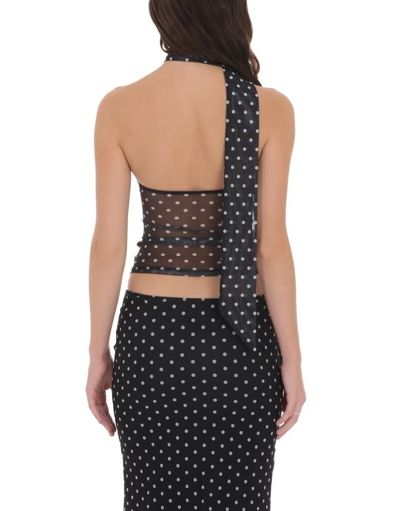 Lucy In The Sky Scarf Polka Dot Mesh Tube Top