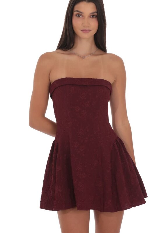 Lucy In The Sky Jacquard Strapless Flare Dress