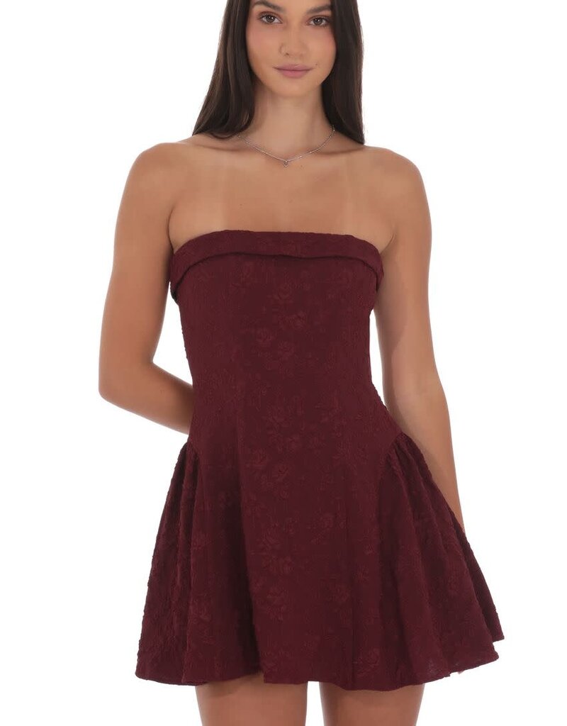 Lucy In The Sky Jacquard Strapless Flare Dress