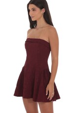 Lucy In The Sky Jacquard Strapless Flare Dress
