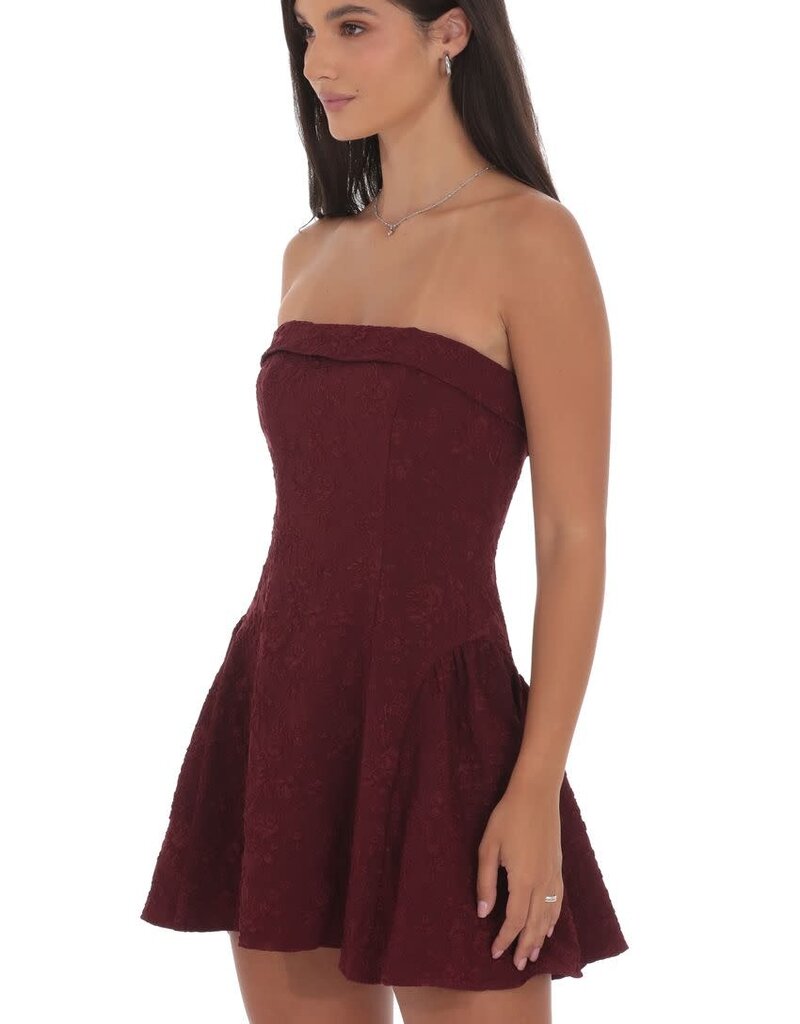 Lucy In The Sky Jacquard Strapless Flare Dress