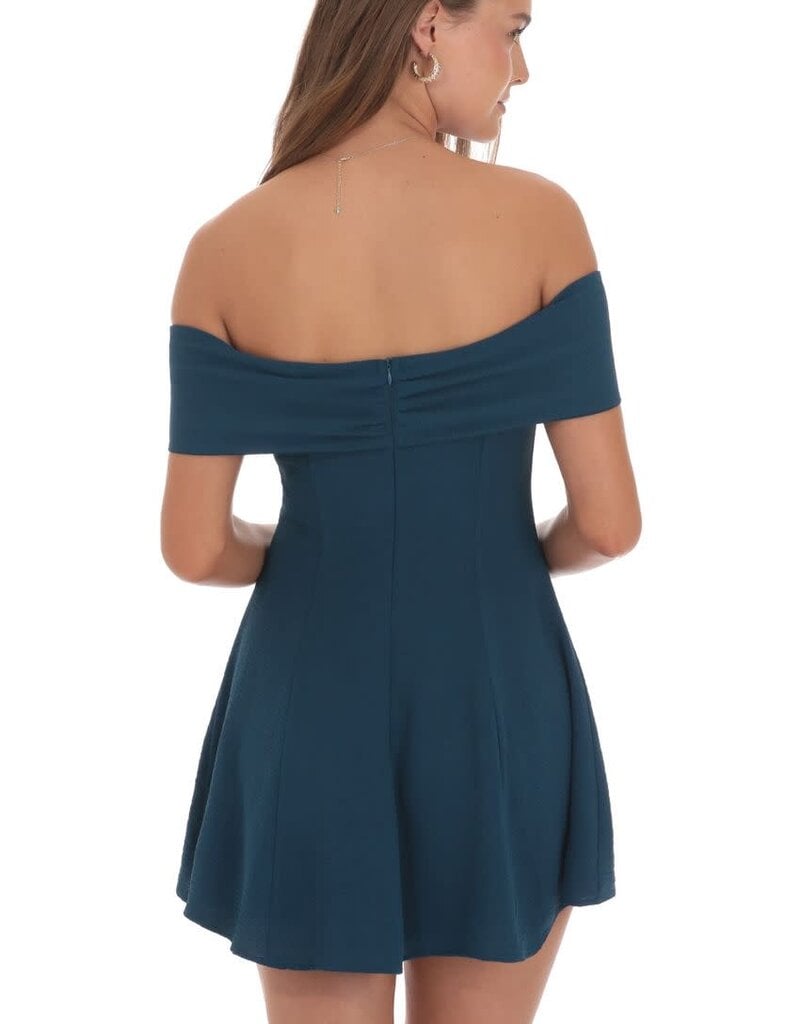 Lucy In The Sky Front Bow Off Shoulder Mini Dress