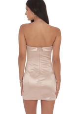 Lucy In The Sky Satin Strapless Bodycon Mini Dress