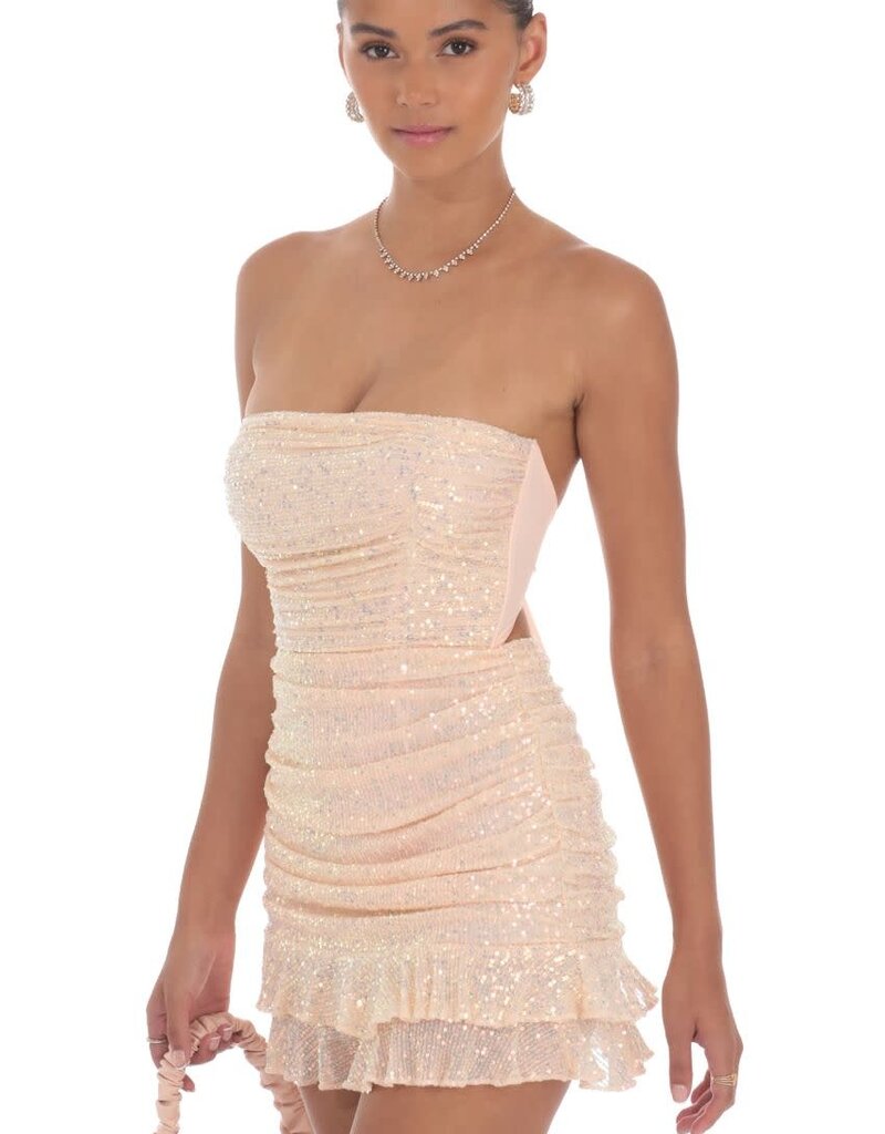 Lucy In The Sky Sequin Ruched Bodycon Mini Dress
