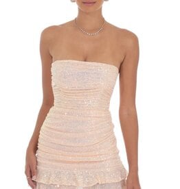 Lucy In The Sky Sequin Ruched Bodycon Mini Dress