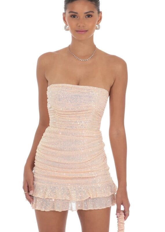 Lucy In The Sky Sequin Ruched Bodycon Mini Dress
