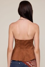 Claudia Faux Suede Strapless Top