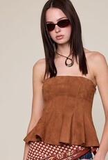 Claudia Faux Suede Strapless Top