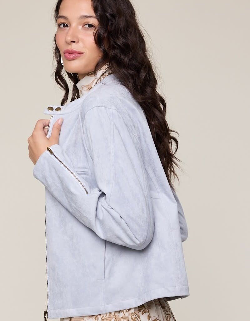 Caster Faux Suede Moto Jacket
