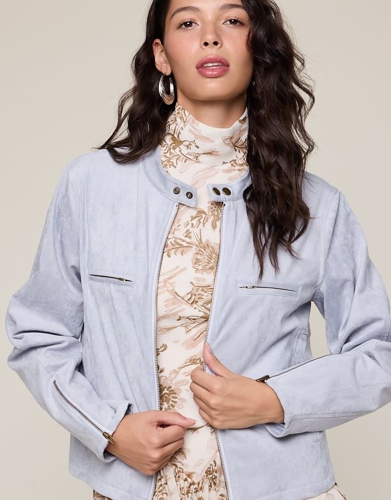 Caster Faux Suede Moto Jacket