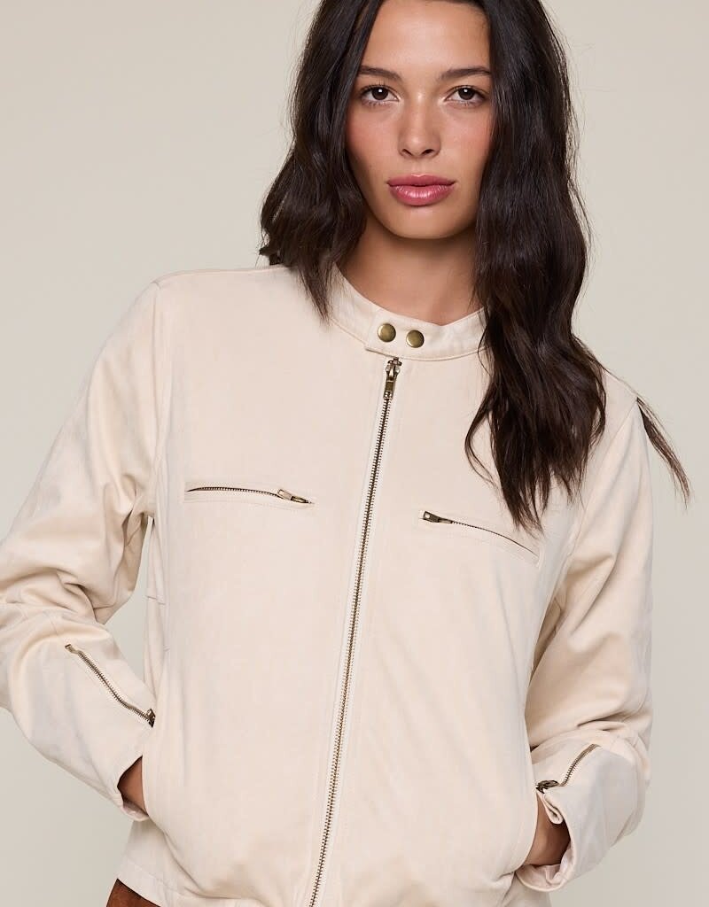 Caster Faux Suede Moto Jacket