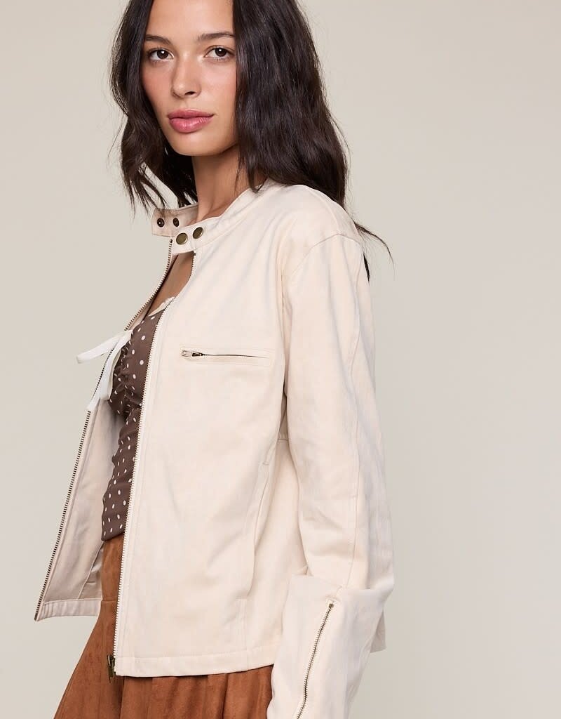 Caster Faux Suede Moto Jacket