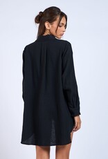 Oversized Collar Shirt Beach Coverup