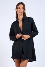 Oversized Collar Shirt Beach Coverup