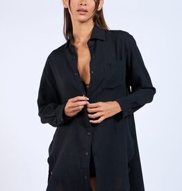 Oversized Collar Shirt Beach Coverup