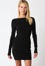 Maeve Open Back Long Sleeve Mini Dress