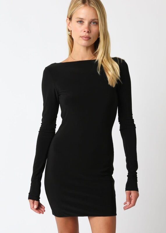 Maeve Open Back Long Sleeve Mini Dress