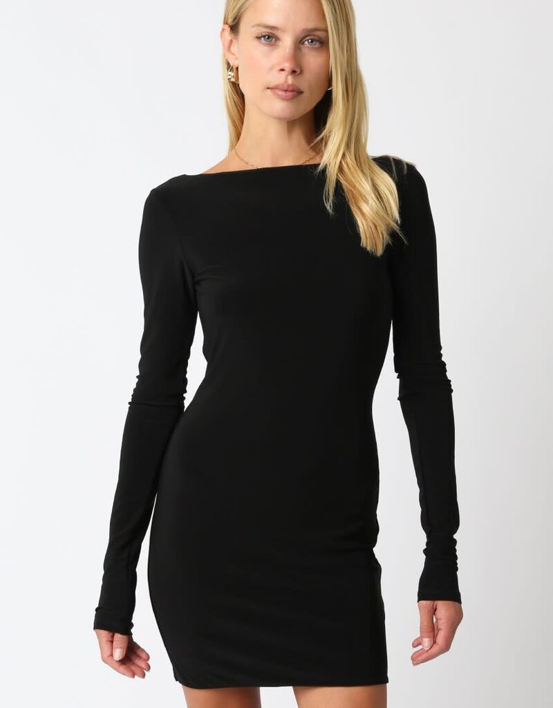 Maeve Open Back Long Sleeve Mini Dress