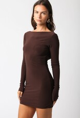 Maeve Open Back Long Sleeve Mini Dress