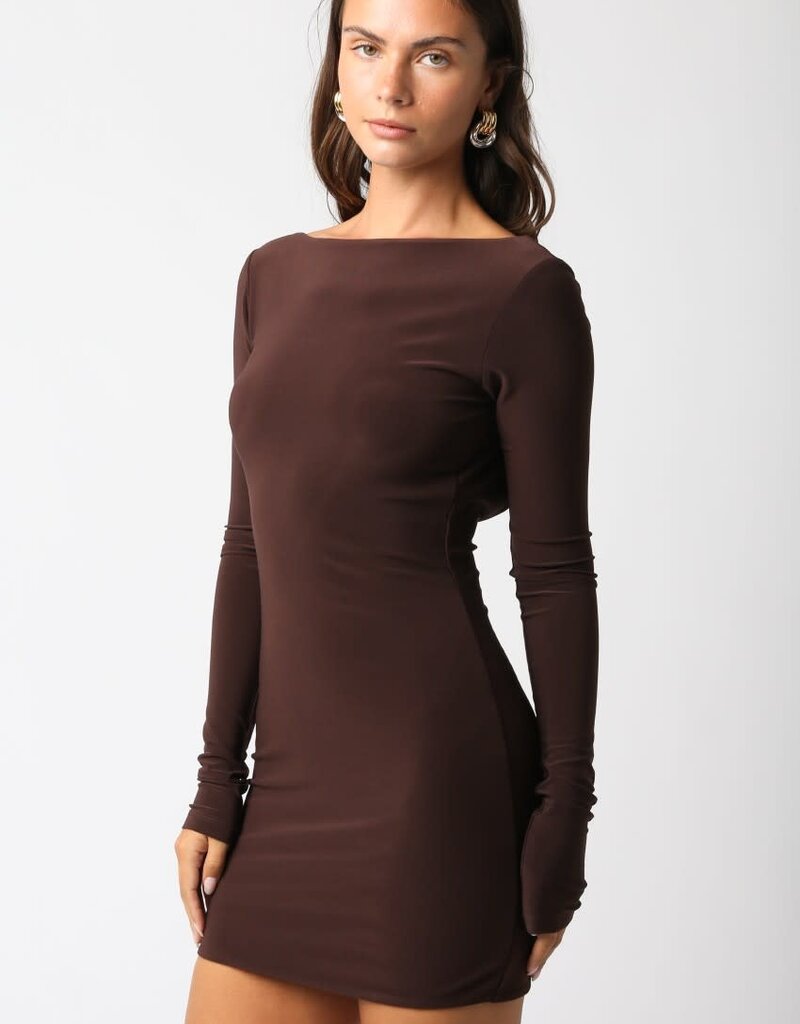Maeve Open Back Long Sleeve Mini Dress