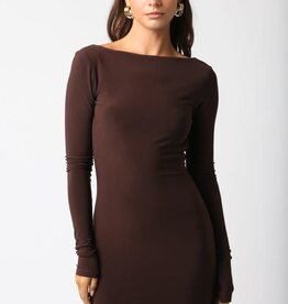 Maeve Open Back Long Sleeve Mini Dress