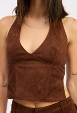 Faux Suede Halter Top