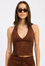 Faux Suede Halter Top