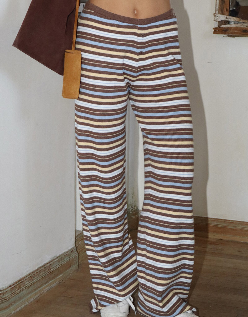 Striped Knit Flare Pants