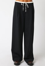 Pinstripe Satin Contrast Waistband Pant