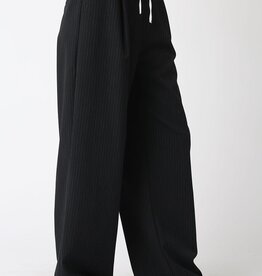Pinstripe Satin Contrast Waistband Pant