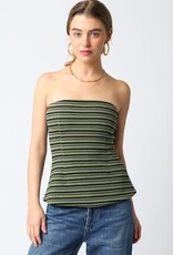 Striped A Line Strapless Top
