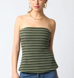 Striped A Line Strapless Top