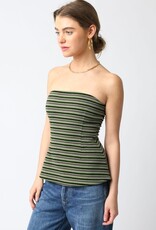 Striped A Line Strapless Top