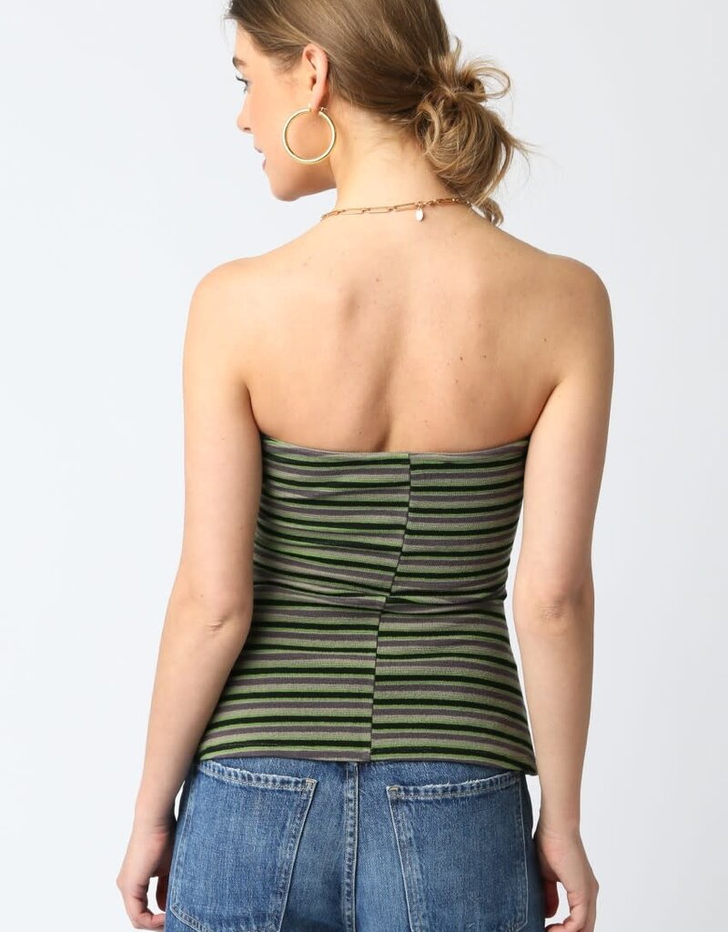 Striped A Line Strapless Top