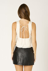 Satin V Neck Tiered Hem Top