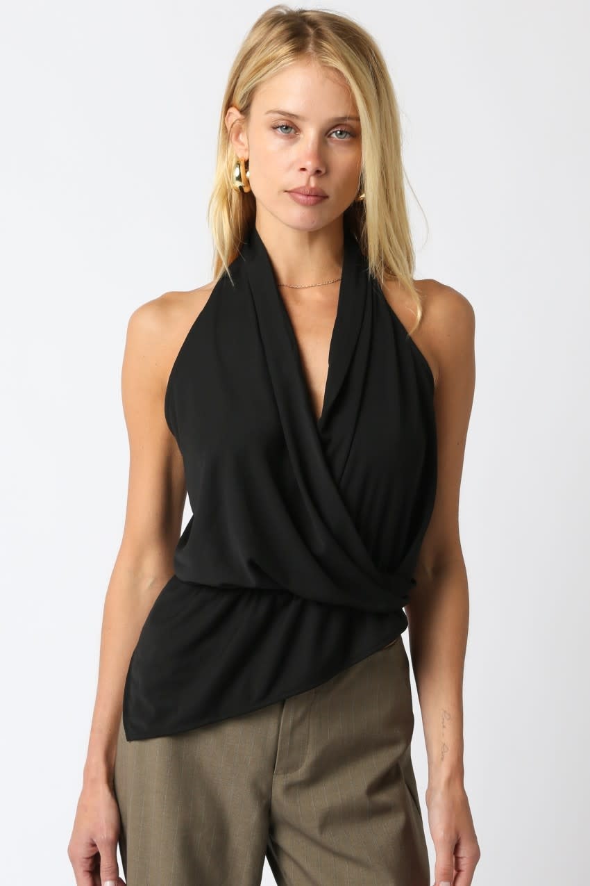 Aubrey Asymmetrical Halter Top - SPLASH