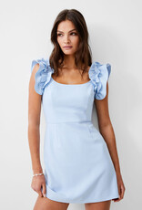 Whisper Sleeveless Ruffle Shoulder Dress
