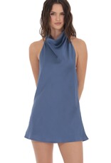 Lucy In The Sky Satin Halter Open Back Mini Dress