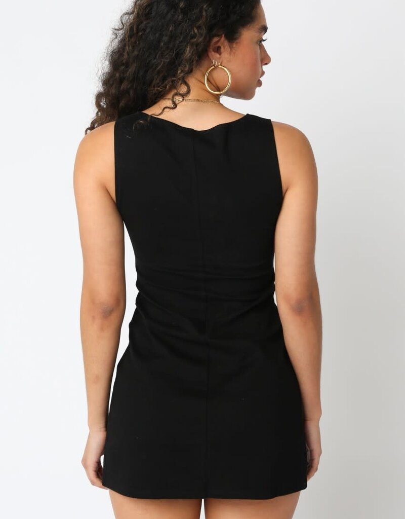 Sleeveless Straight Fit Ponte Mini Dress