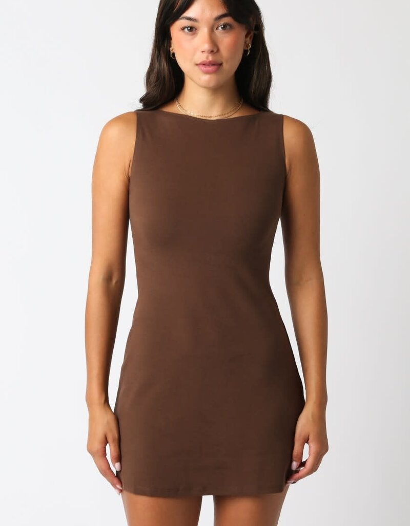 Sleeveless Straight Fit Ponte Mini Dress