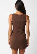 Sleeveless Straight Fit Ponte Mini Dress