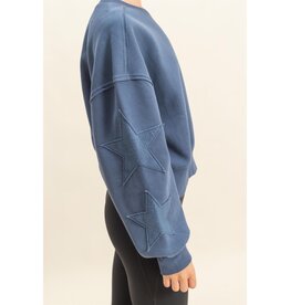 Star Patch Fleece Crewneck Sweatshirt