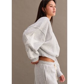 Star Patch Fleece Crewneck Sweatshirt
