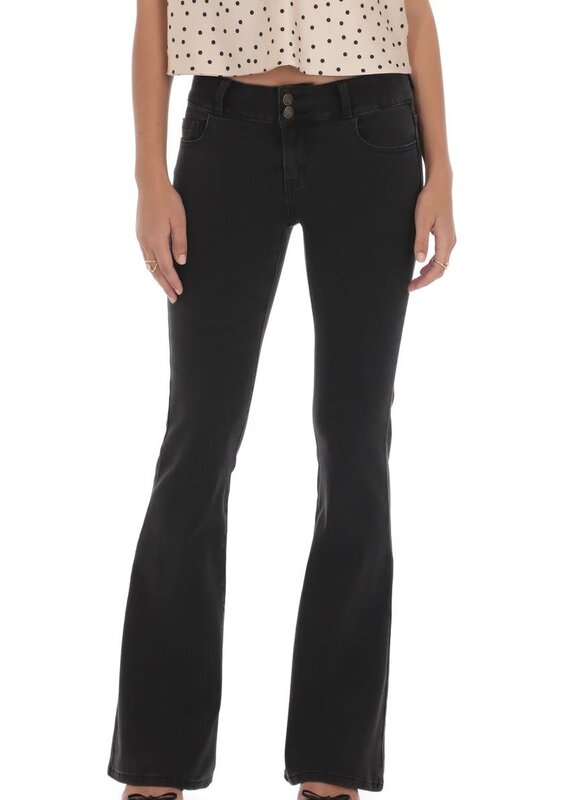 Lucy In The Sky Double Button Low Rise Flare Jeans