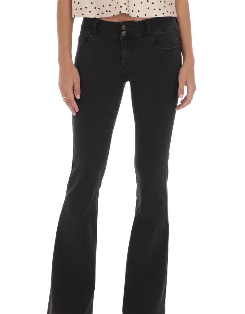 Lucy In The Sky Double Button Low Rise Flare Jeans