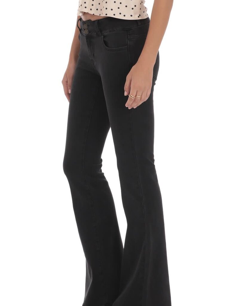 Lucy In The Sky Double Button Low Rise Flare Jeans