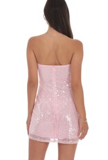 Lucy In The Sky Strapless Sequin Bow Mini Dress