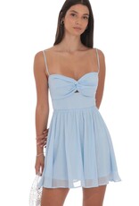 Lucy In The Sky Shimmer Front Twist A Line Mini Dress