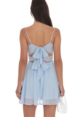 Lucy In The Sky Shimmer Front Twist A Line Mini Dress