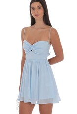 Lucy In The Sky Shimmer Front Twist A Line Mini Dress